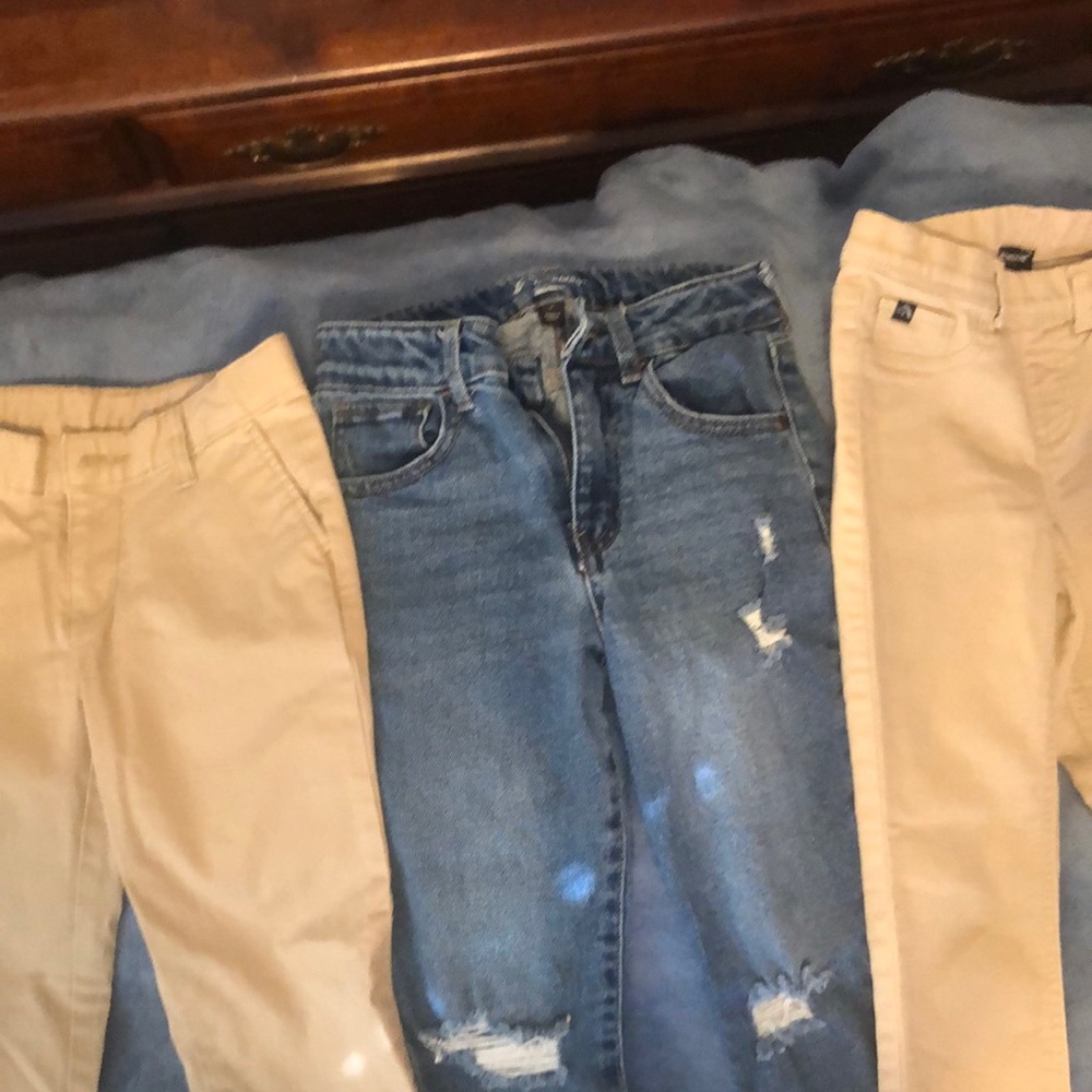 3 Pairs Girls Size 8 Pants .